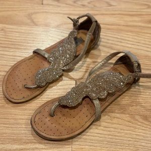 Naughty monkey gold sparkly sandals